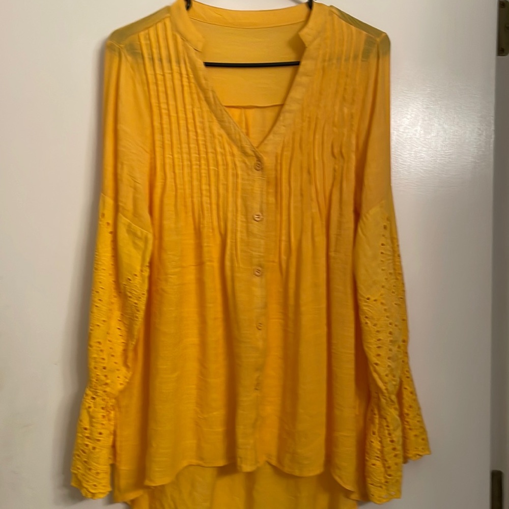 Gold button up blouse